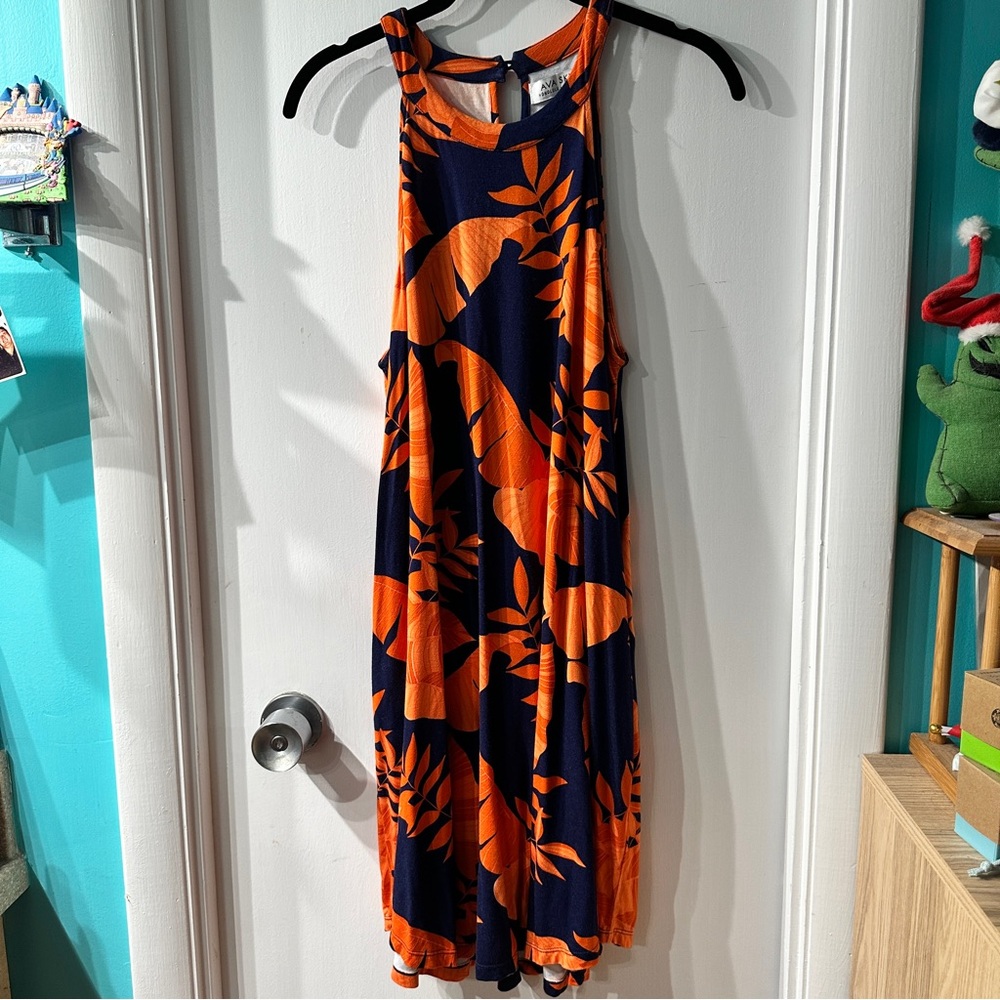 GUC Ava Sky Vibrant Orange and Navy Dress